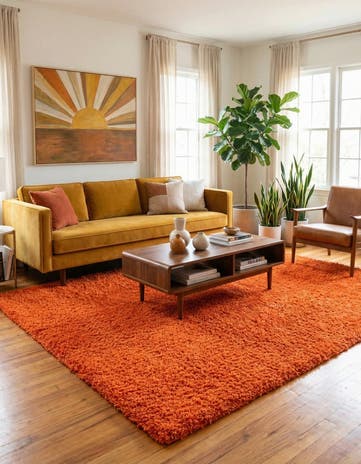 7' 10 x 11' Solid Shag Rug