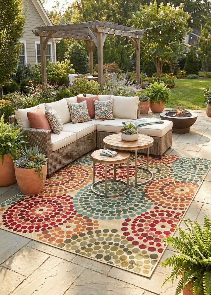 9' x 12' Easy-Clean Modern Indoor / Outdoor Rug