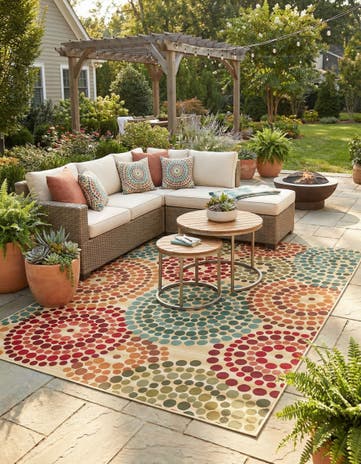 9' x 12' Easy-Clean Modern Indoor / Outdoor Rug