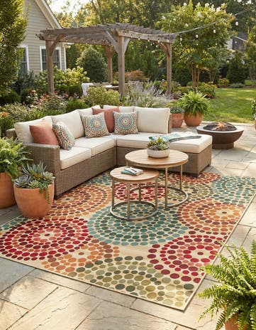 9' x 12' Easy-Clean Modern Indoor / Outdoor Rug