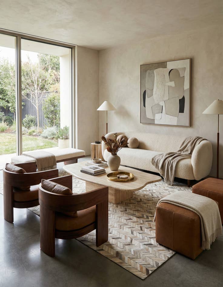 Detail image of  5' x 7' 10 Cowhide Leather Rug