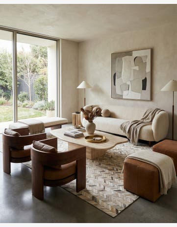 5' x 7' 10 Cowhide Leather Rug