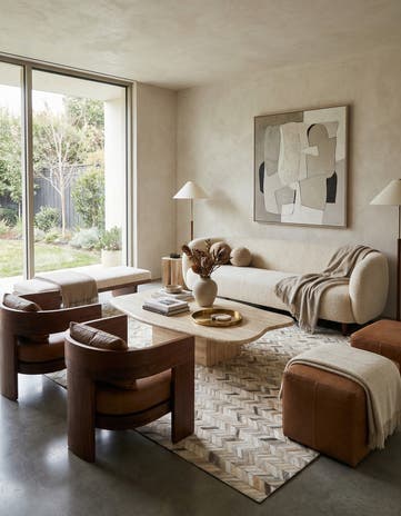 5' x 7' 10 Cowhide Leather Rug