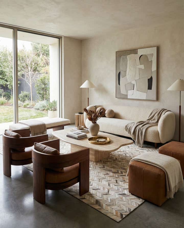 5' x 7' 10 Cowhide Leather Rug