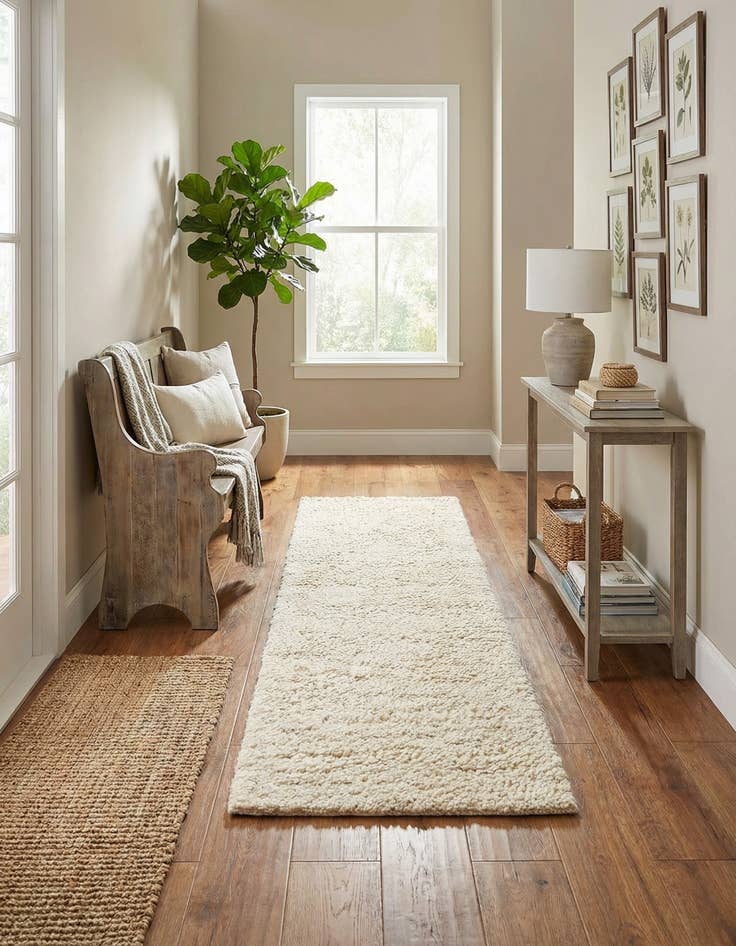 Detail image of 2' 7 x 12'  Hand Woven Haka Deluxe Shag Runner Rug