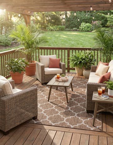 7' x 10' Easy-Clean Lattice Indoor / Outdoor Rug