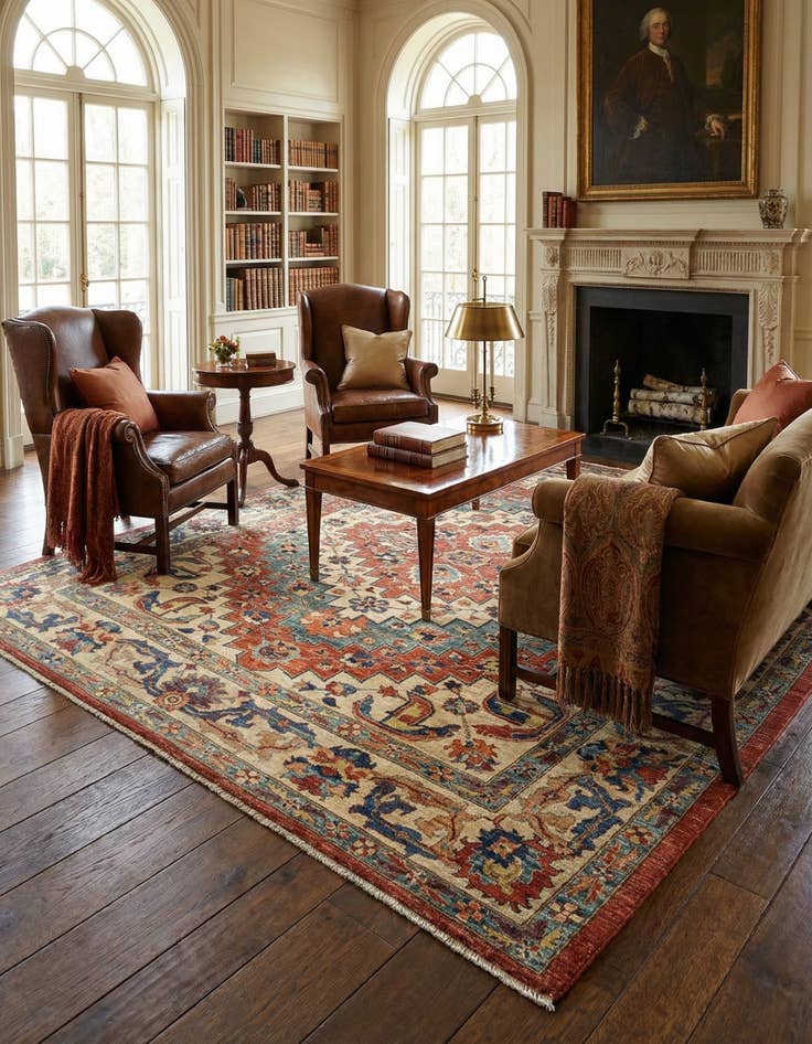 Detail image of 8' 5 x 10' 9 Serapi Wool Rug