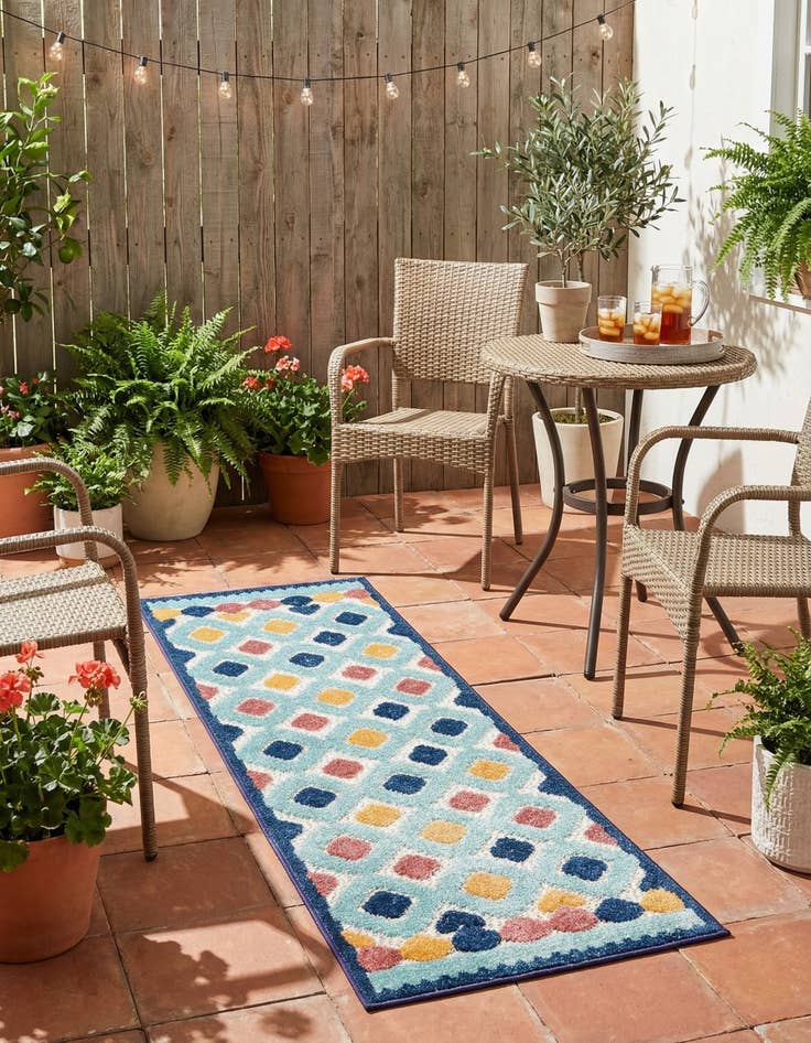 Detail image of  2' x 6'  Washable Belize Indoor / Outdoor Runner Rug
