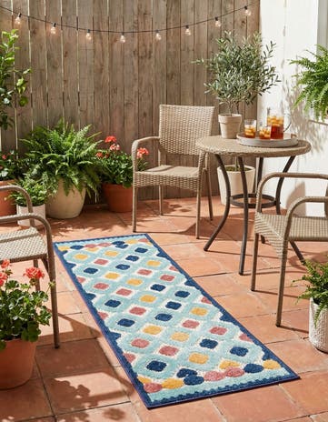 Ivory Easy-Clean Belize Indoor / Outdoor Runner Rug