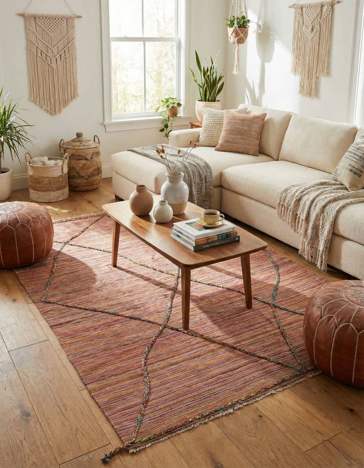 Detail image of 5' 9 x 8' Hand Knotted Moroccan Wool Rug