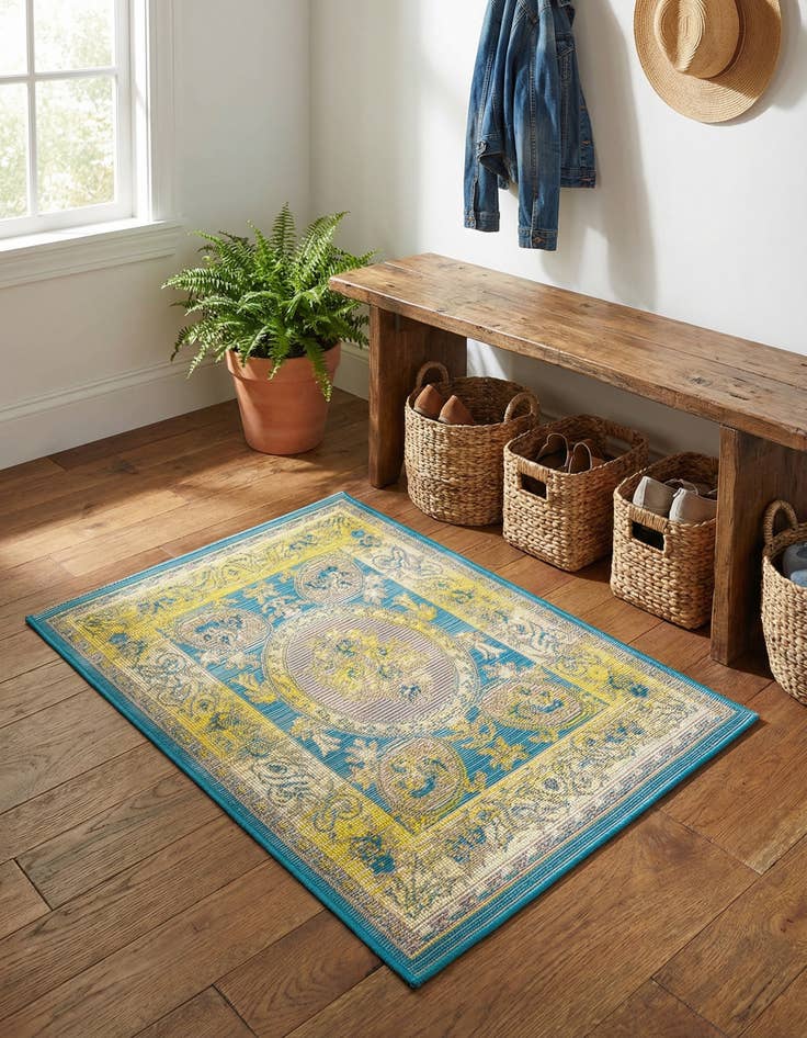 Detail image of 2' x 3'  Washable Traditional Indoor / Outdoor Rug