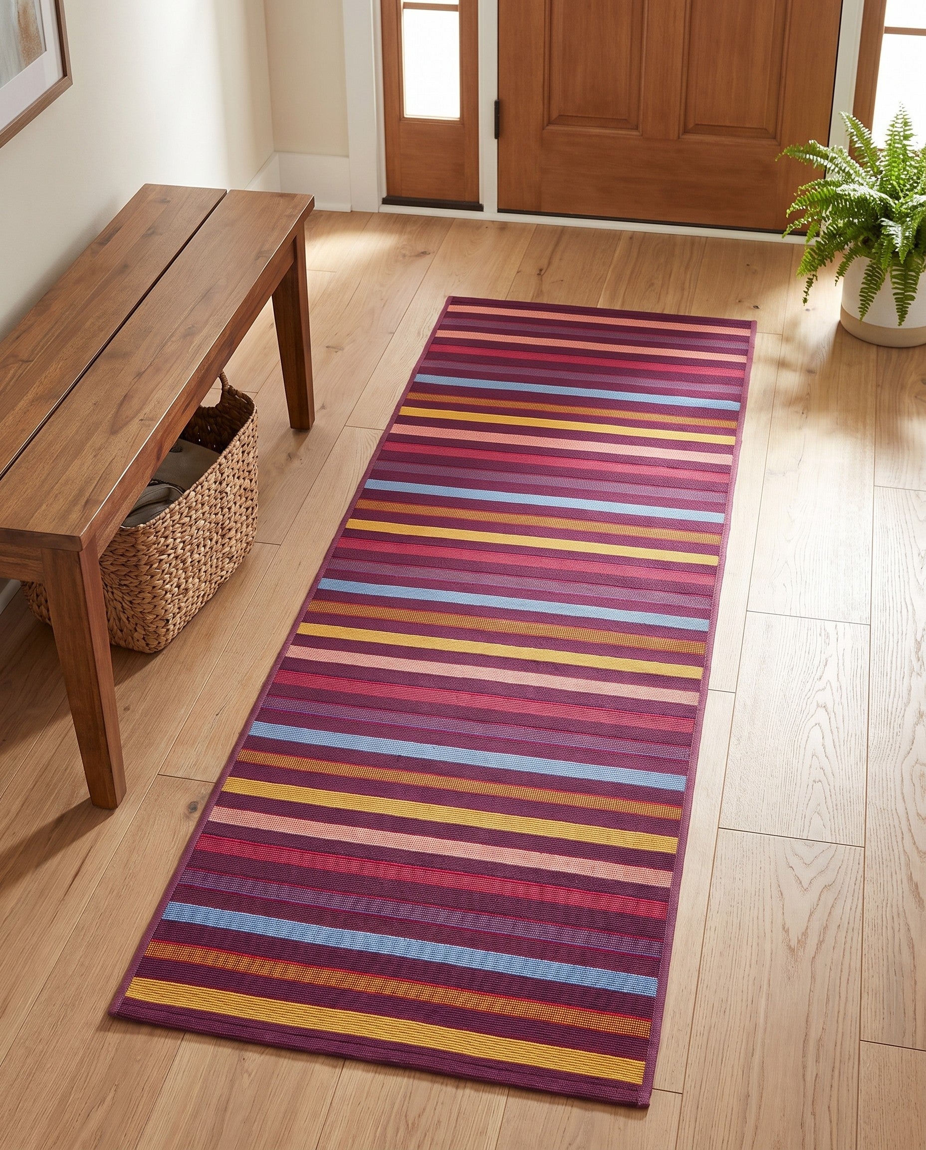 2' x 6' Easy-Clean Ribbon Indoor / Outdoor Runner Rug
