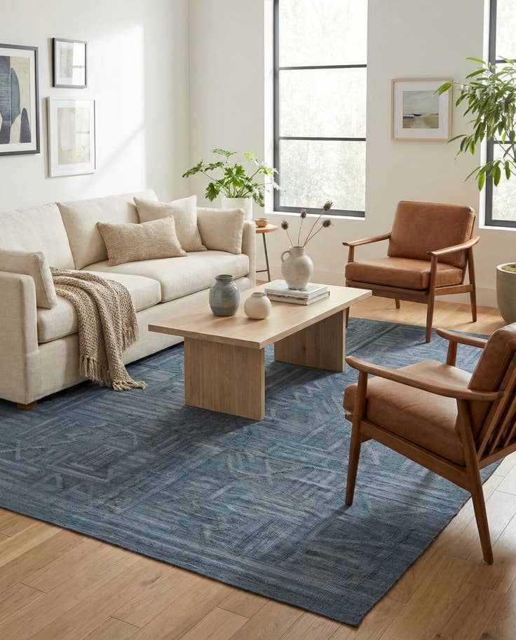 Detail image of 6' x 7' 9 Hand Woven Kilim Modern Wool Rug