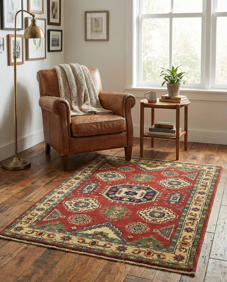 Detail image of 2' 9 x 4' Hand Knotted Kazak Rug