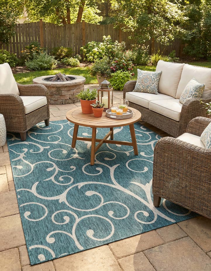 9' x 12' Easy-Clean Botanical Indoor / Outd...