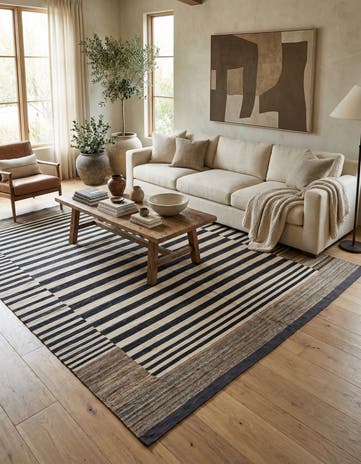 8' 1 x 9' 8 Hand Woven Kilim Modern Wool Rug