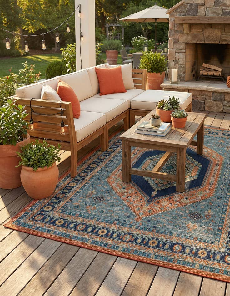 Detail image of 7' 10 x 10'  Washable Baja Indoor / Outdoor Rug