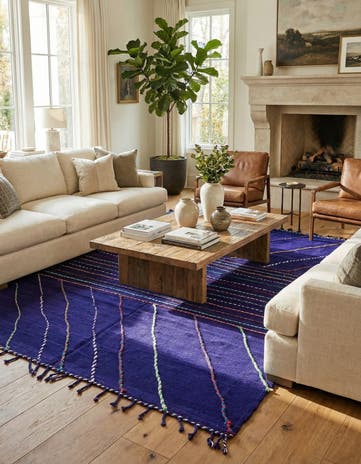 6' 9 x 9' 9 Hand Knotted Moroccan Wool Rug