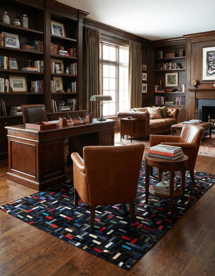 Detail image of  5' 1 x 8' Cowhide - Patchwork Rug