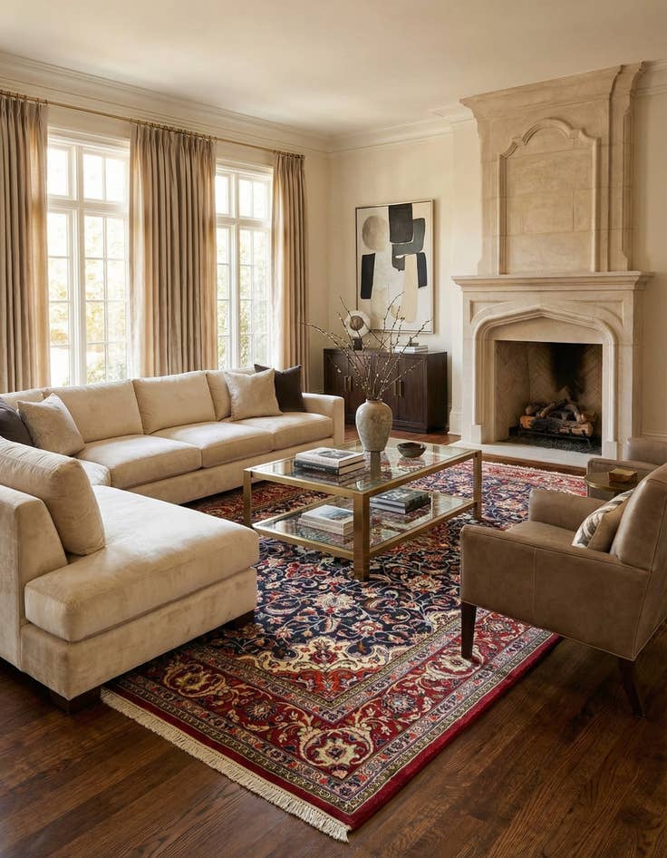 Detail image of  6' 10 x 11' 1 Sarouk Wool Rug