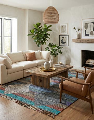 5' 6 x 8' 4 Hand Knotted Moroccan Wool Rug