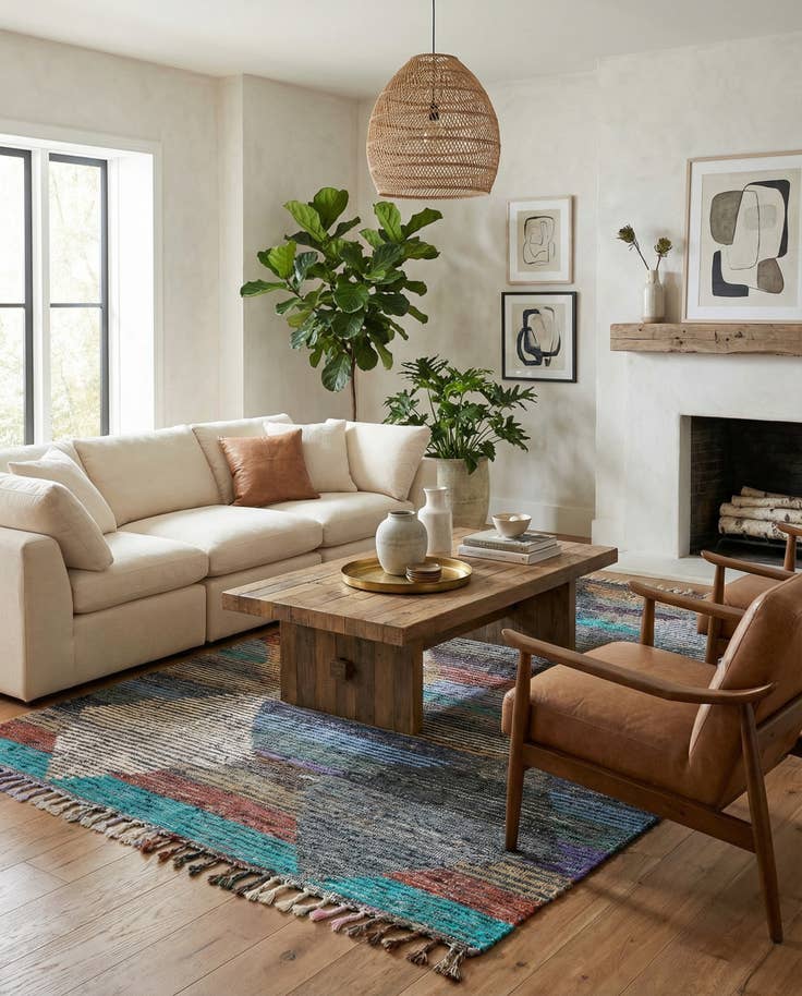 Detail image of 5' 6 x 8' 4 Hand Knotted Moroccan Wool Rug