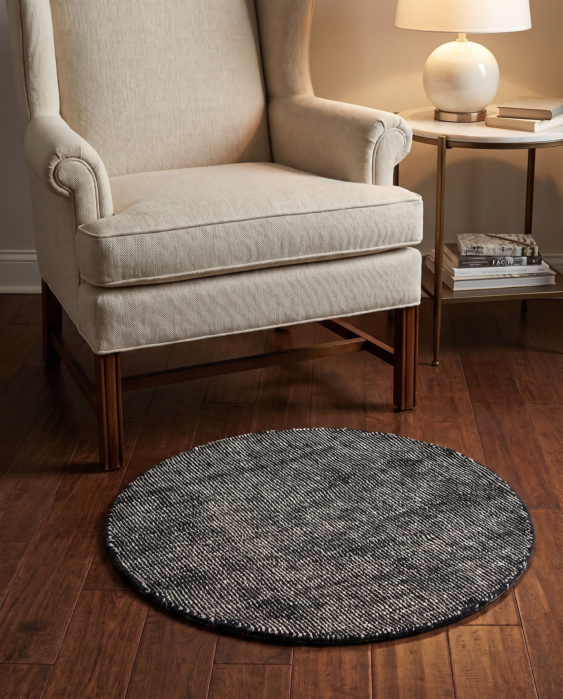 3' 1 x 3' 1 Hand Woven Jill Zarin English Manor Farmhouse Wool Round Rug