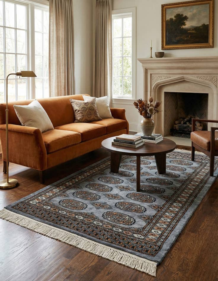 Detail image of 3' 2 x 5' 2  Hand Knotted Bokhara Oriental Wool Rug