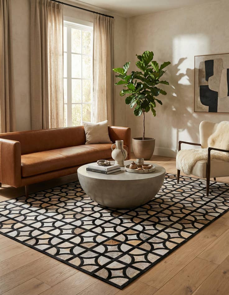 Detail image of 5' 2 x 7' 4 Cowhide Rug