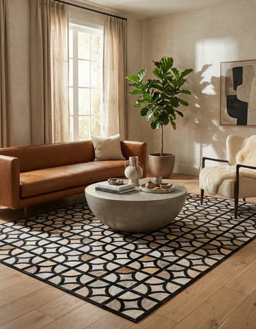 5' 2 x 7' 4 Cowhide Rug