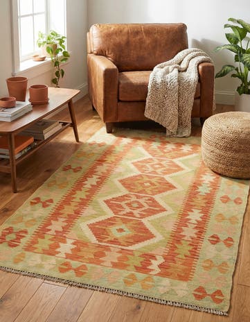 3' 3 x 5' Hand Woven Kilim Waziri Wool Rug