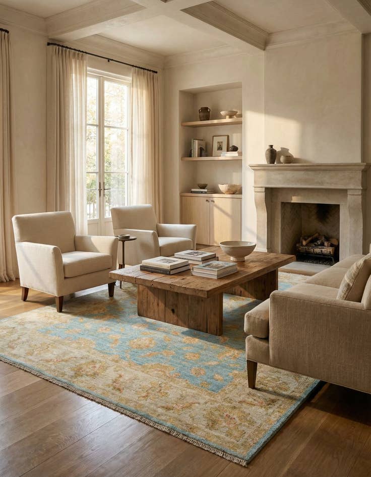 Detail image of 4' 11 x 6' 5 Kaizar Wool Rug