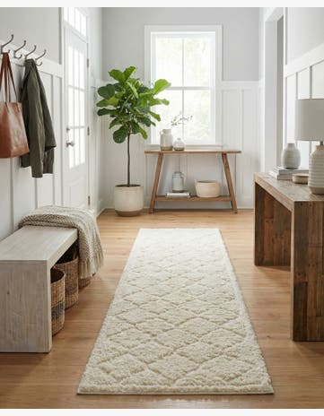 2' 7 x 10' Trellis Shag Runner Rug