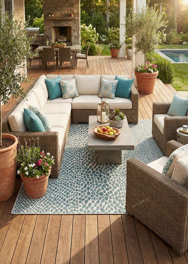 10' 8 x 10' 8 Easy-Clean Jill Zarin Cape Town Indoor / Outdoor Square Rug