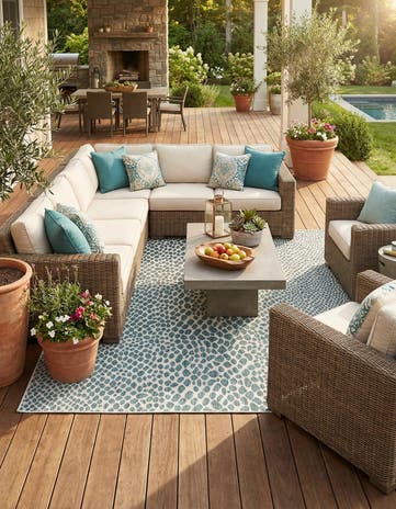10' 8 x 10' 8 Easy-Clean Jill Zarin Cape Town Indoor / Outdoor Square Rug