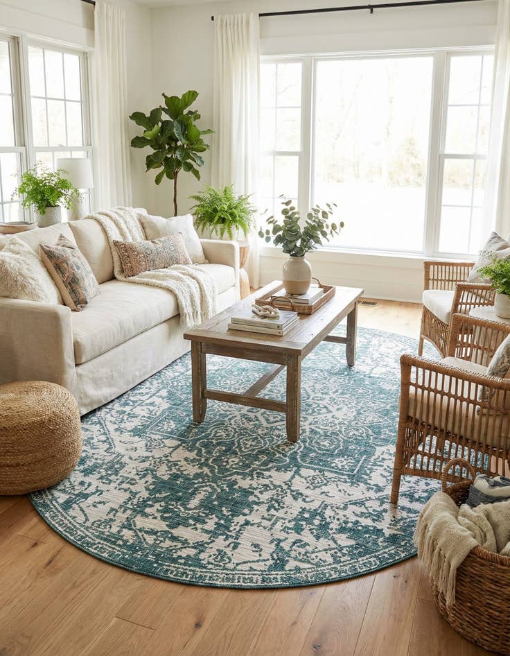 Detail image of 7' 10 x 10'  Washable Jill Zarin Dubai Indoor / Outdoor Oval Rug