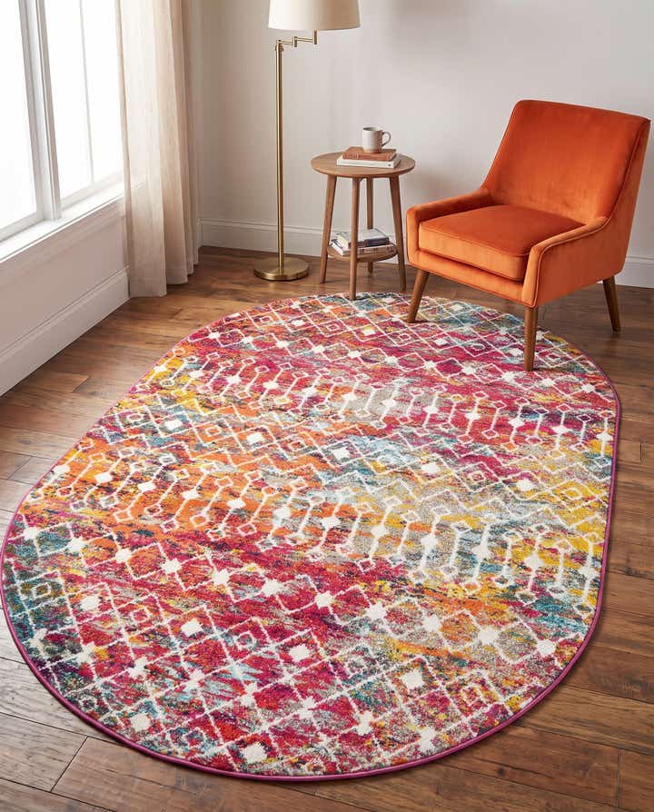 5' 3 x 8' Moroccan Trellis Oval Rug