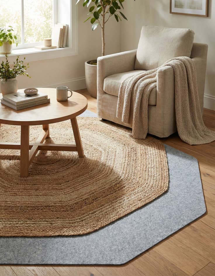 Detail image of 6' x 6' Octagon Everyday Performance Rug Pad