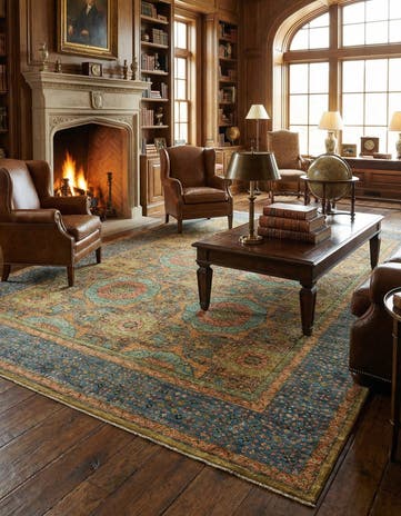 8' x 11' 3 Hand Knotted Mamluk Ziegler Oriental Rug