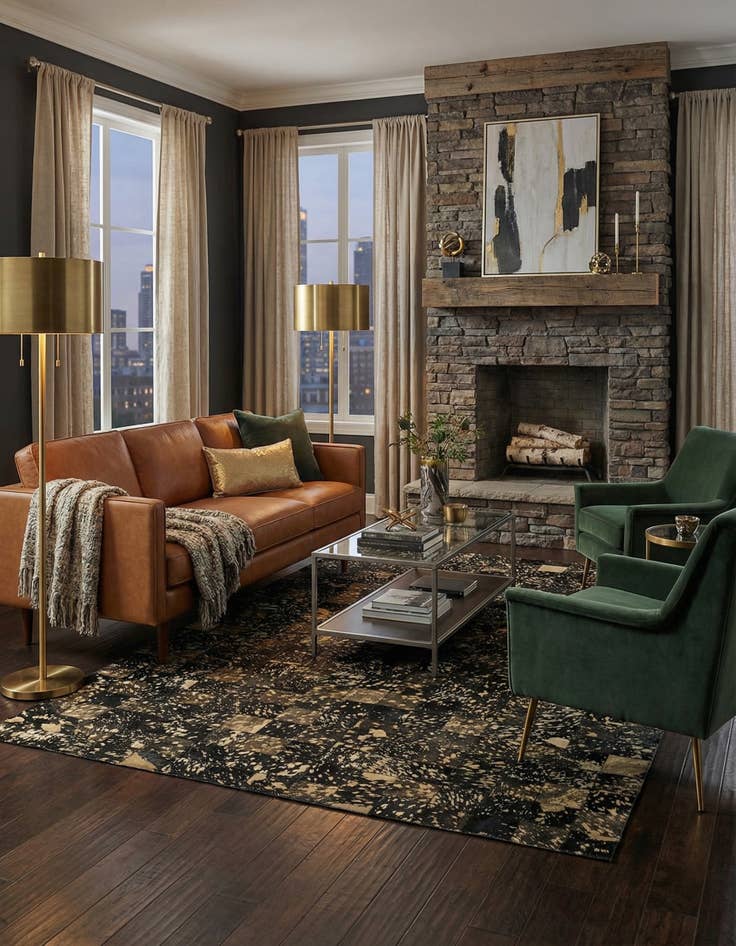 Detail image of 5' x 8' Cowhide Stocks Rug