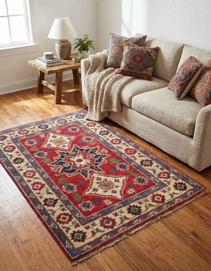 Detail image of 2' 8 x 4' 2  Hand Knotted Kazak Rug