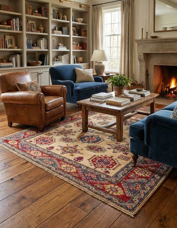 4' x 6' 1 Hand Knotted Kazak Rug