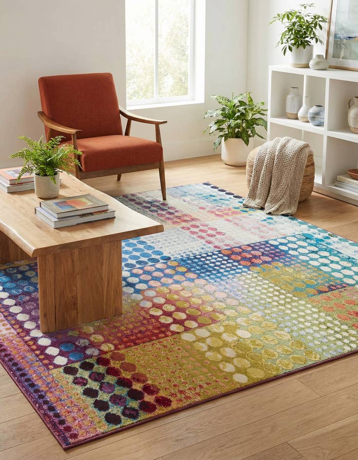 Detail image of 5' x 7'  Washable Modern Indoor / Outdoor Rug