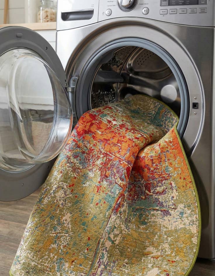 Detail image of 4' x 6'  Washable Modern Indoor / Outdoor Oval Rug