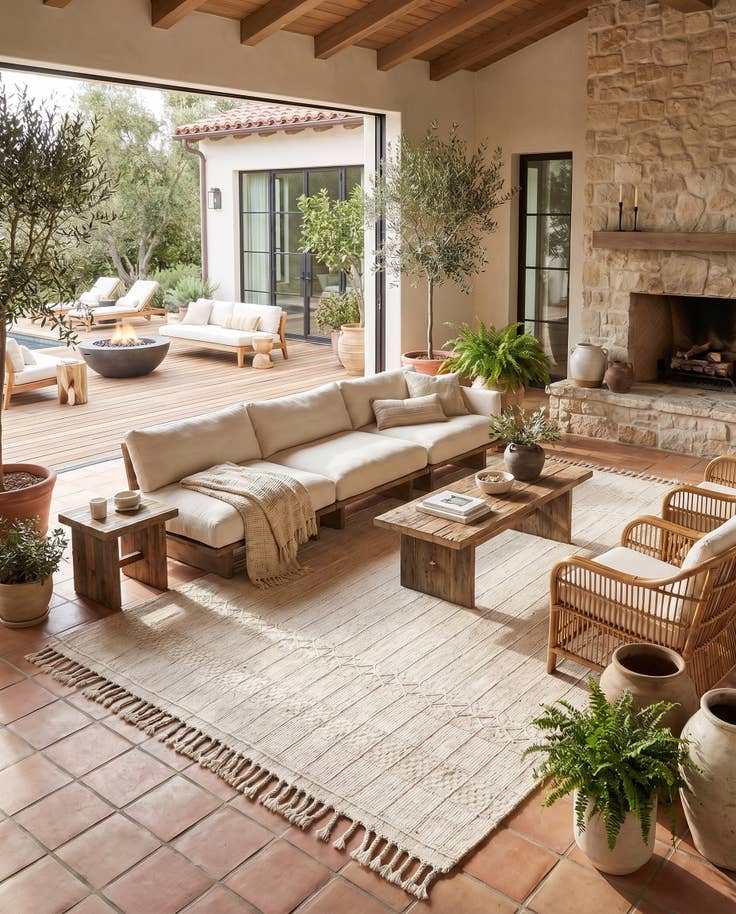 Detail image of 10' x 14' 1 Easy-Clean Eco Bohemian Indoor / Outdoor Rug