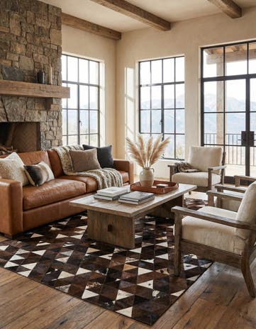 5' x 8' Cowhide Stocks Rug