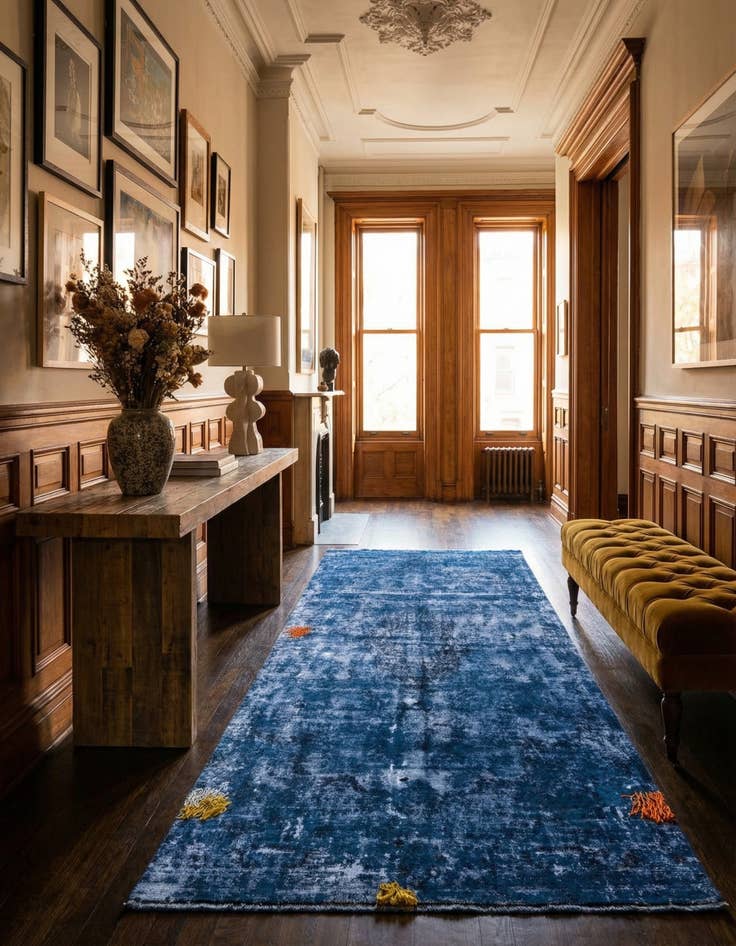 Detail image of 7' x 14' 6  Hand Knotted Ultra Vintage Persian Wool Runner Rug