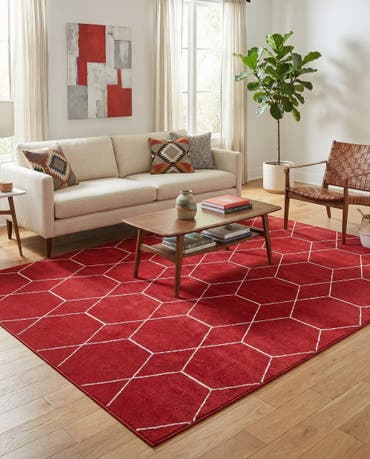  7' 10 x 11' Lattice Frieze Rug