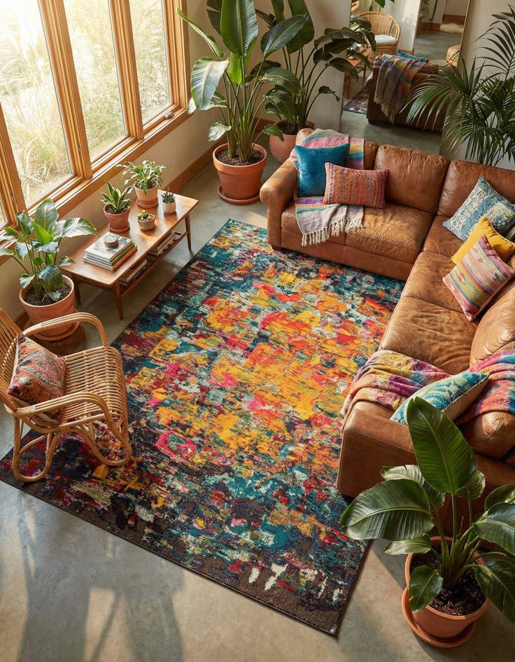 Detail image of  7' x 10'  Washable Hyacinth Rug