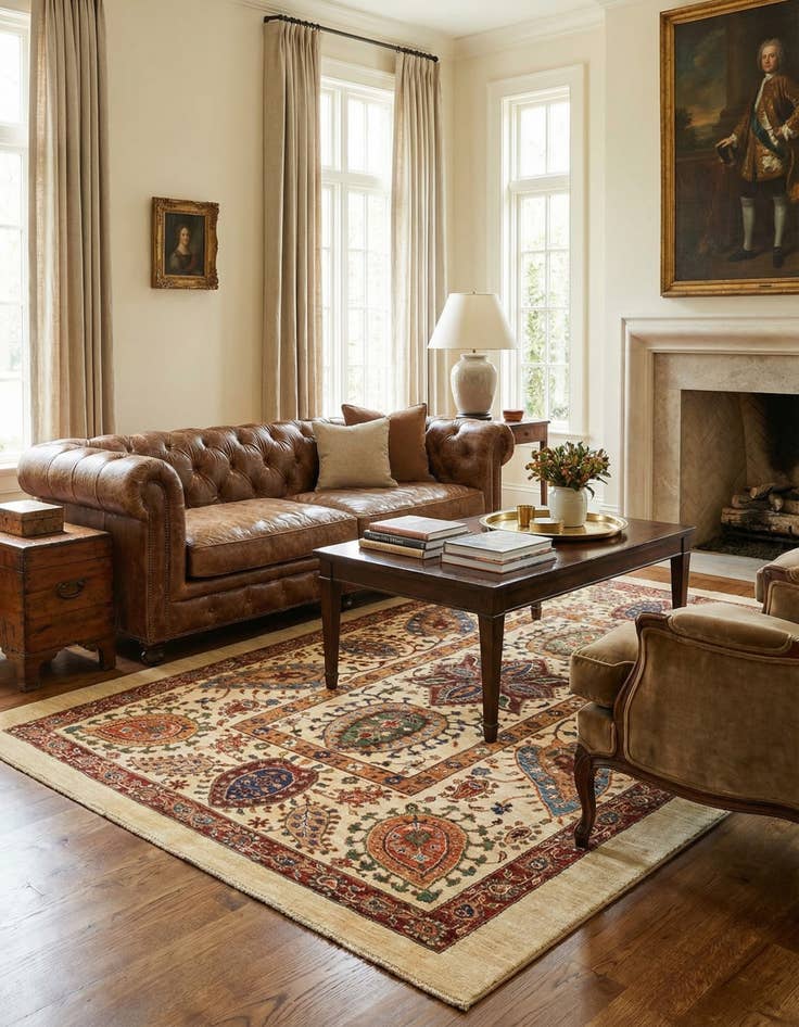 Detail image of 5' 3 x 6' 6  Hand Knotted Ariana Ziegler Rug